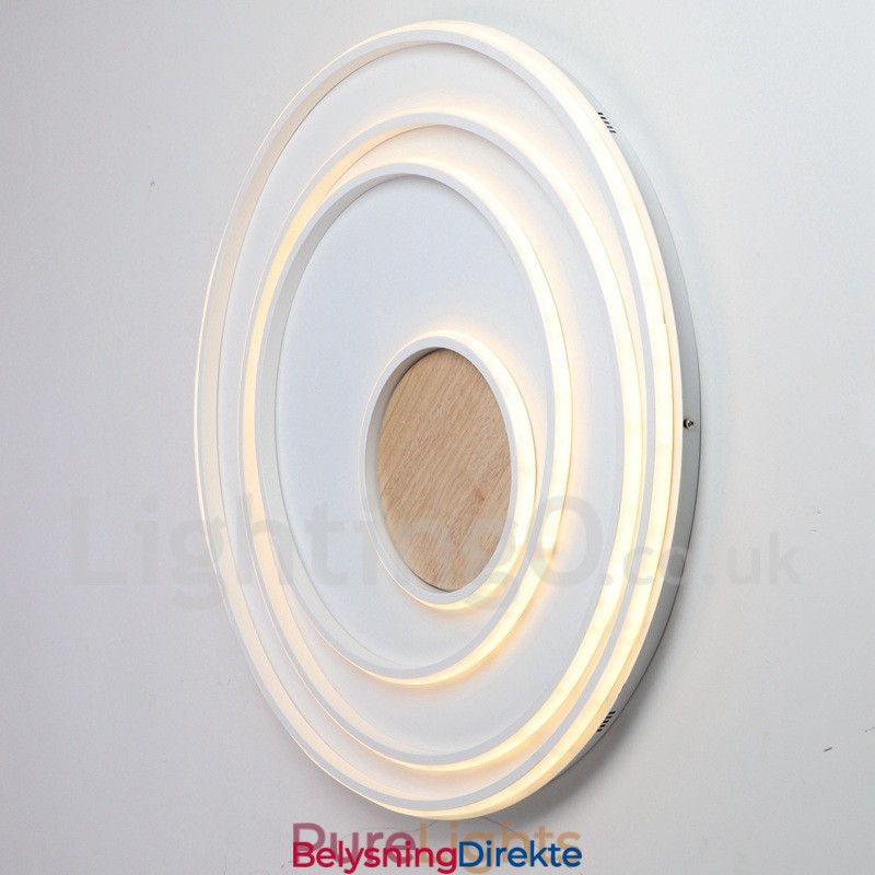 Dimmbar Hvit Ringtaklampe I Tre Ultratynn Taklampe Kan Også Brukes Som Vegglampe