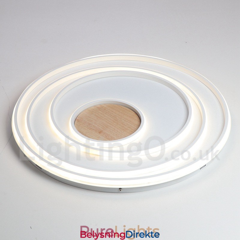 Dimmbar Hvit Ringtaklampe I Tre Ultratynn Taklampe Kan Også Brukes Som Vegglampe