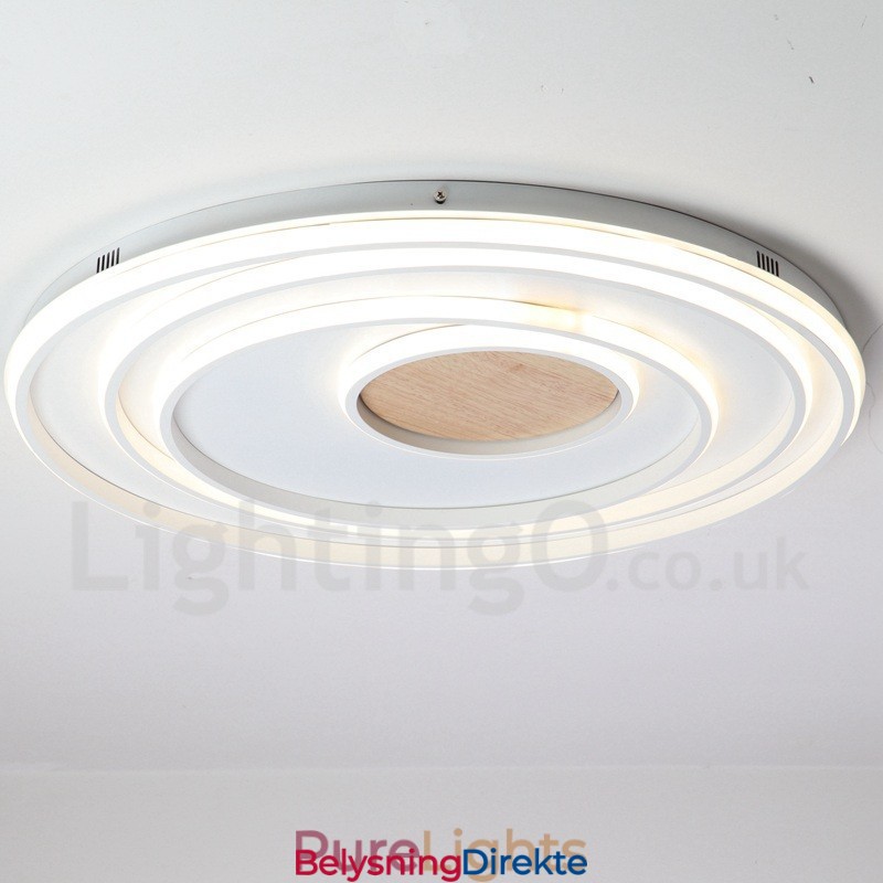 Dimmbar Hvit Ringtaklampe I Tre Ultratynn Taklampe Kan Også Brukes Som Vegglampe