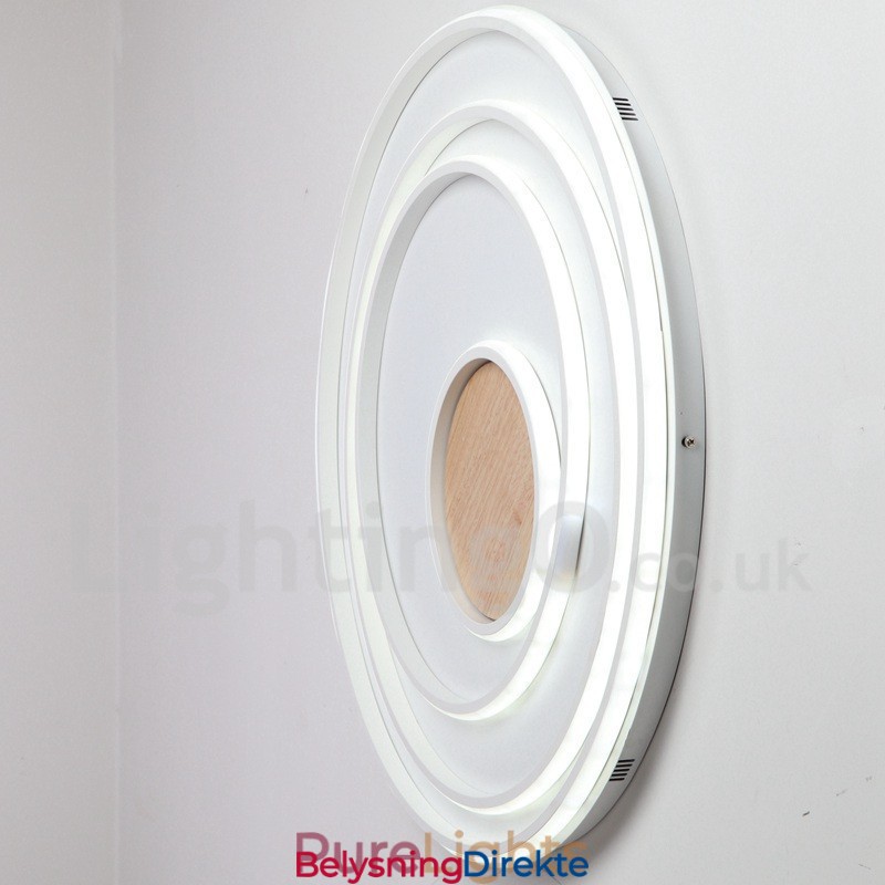 Dimmbar Hvit Ringtaklampe I Tre Ultratynn Taklampe Kan Også Brukes Som Vegglampe