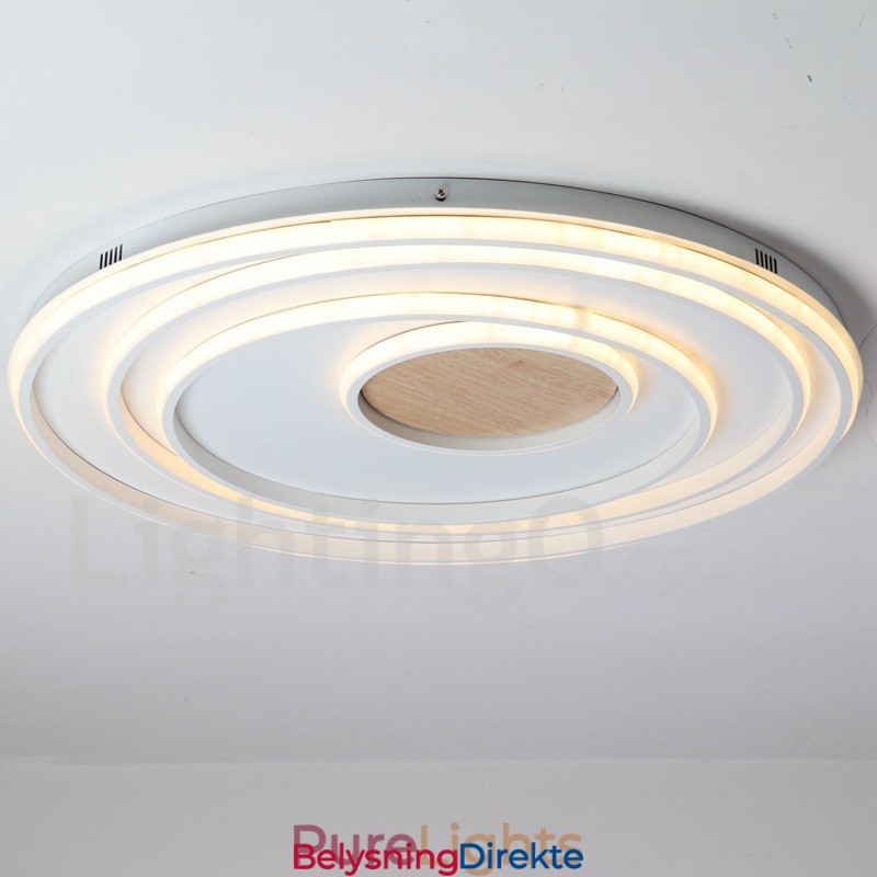 Dimmbar Hvit Ringtaklampe I Tre Ultratynn Taklampe Kan Også Brukes Som Vegglampe