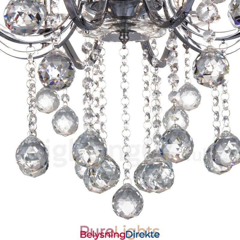 Krom Elegant Krystalllysekrone