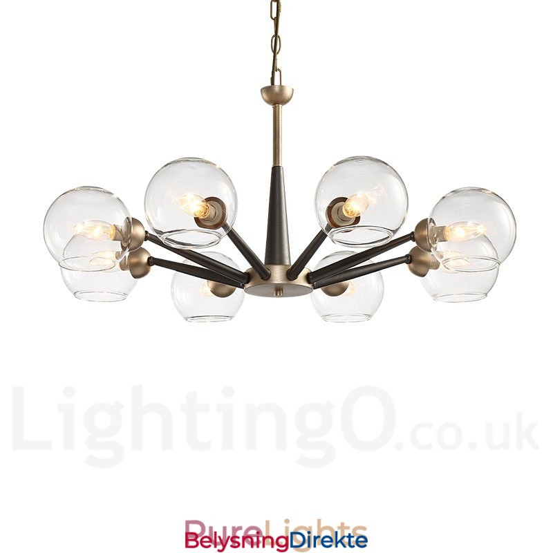 Retro Vintage Magic Bean Rustikk Lysekrone Med Flerfargede Glasskjermer