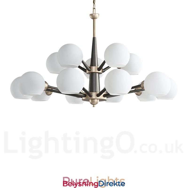 Retro Vintage Magic Bean Rustikk Lysekrone Med Flerfargede Glasskjermer