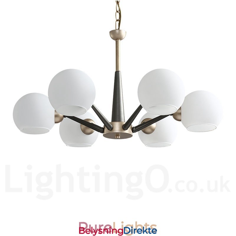 Retro Vintage Magic Bean Rustikk Lysekrone Med Flerfargede Glasskjermer