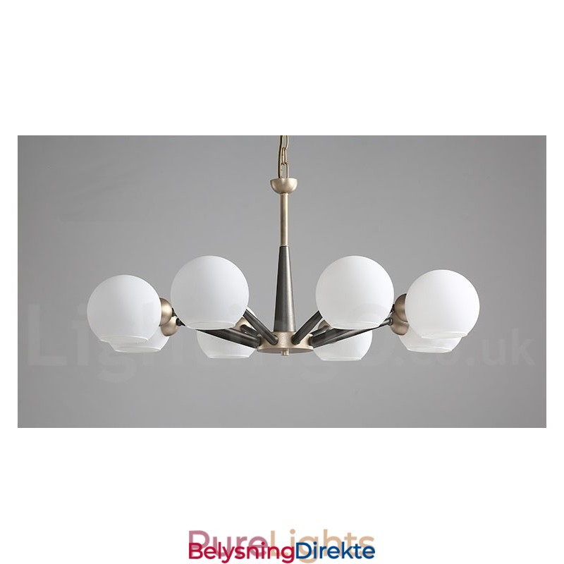 Retro Vintage Magic Bean Rustikk Lysekrone Med Flerfargede Glasskjermer