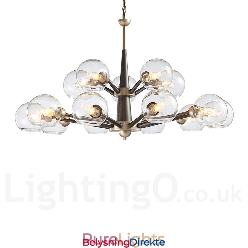 Retro Vintage Magic Bean Rustikk Lysekrone Med Flerfargede Glasskjermer