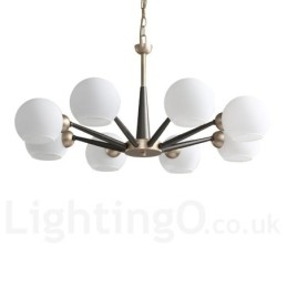 Retro Vintage Magic Bean Rustikk Lysekrone Med Flerfargede Glasskjermer