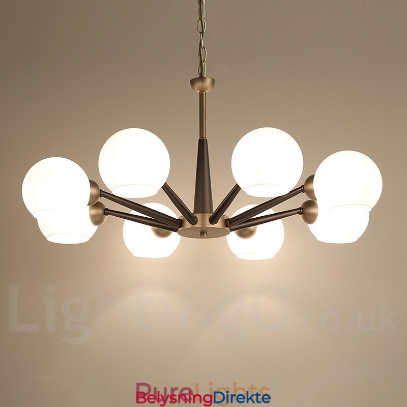 Retro Vintage Magic Bean Rustikk Lysekrone Med Flerfargede Glasskjermer