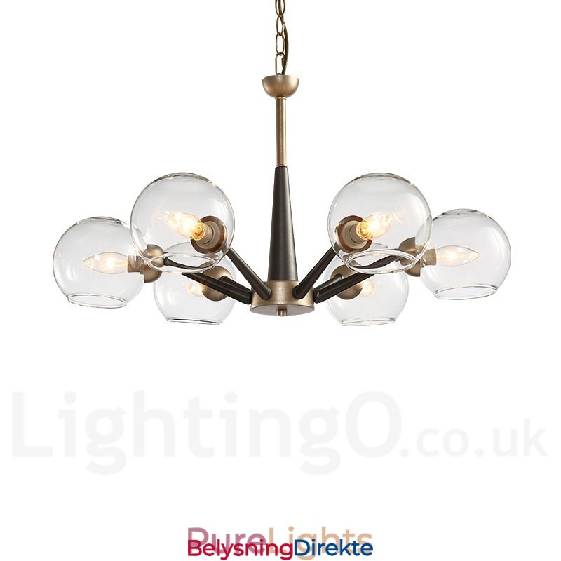 Retro Vintage Magic Bean Rustikk Lysekrone Med Flerfargede Glasskjermer