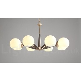 Retro Vintage Magic Bean Rustikk Lysekrone Med Flerfargede Glasskjermer