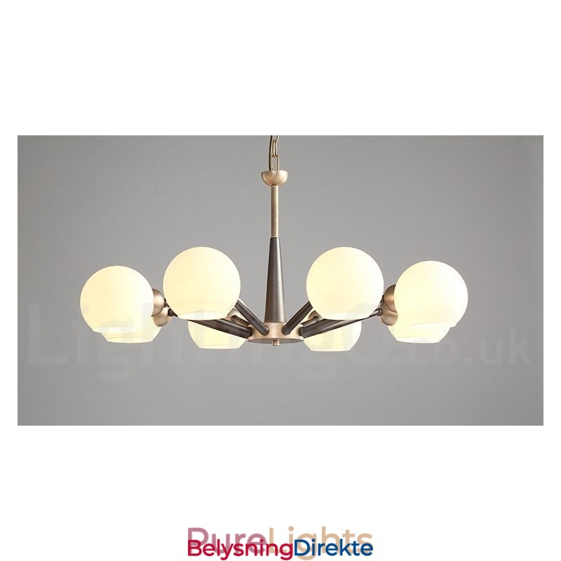 Retro Vintage Magic Bean Rustikk Lysekrone Med Flerfargede Glasskjermer