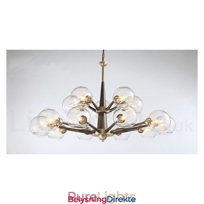 Retro Vintage Magic Bean Rustikk Lysekrone Med Flerfargede Glasskjermer