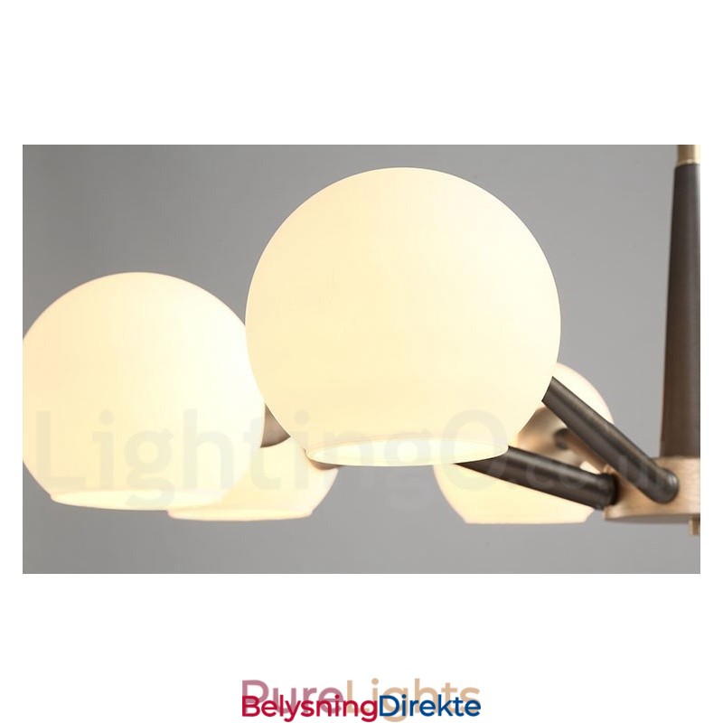 Retro Vintage Magic Bean Rustikk Lysekrone Med Flerfargede Glasskjermer