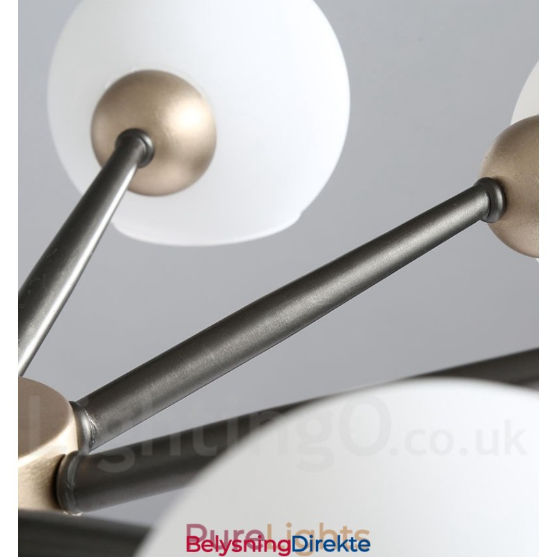 Retro Vintage Magic Bean Rustikk Lysekrone Med Flerfargede Glasskjermer