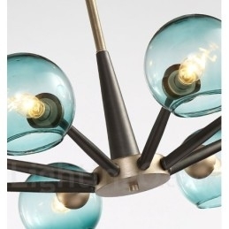 Retro Vintage Magic Bean Rustikk Lysekrone Med Flerfargede Glasskjermer