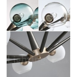 Retro Vintage Magic Bean Rustikk Lysekrone Med Flerfargede Glasskjermer