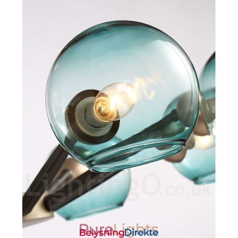 Retro Vintage Magic Bean Rustikk Lysekrone Med Flerfargede Glasskjermer