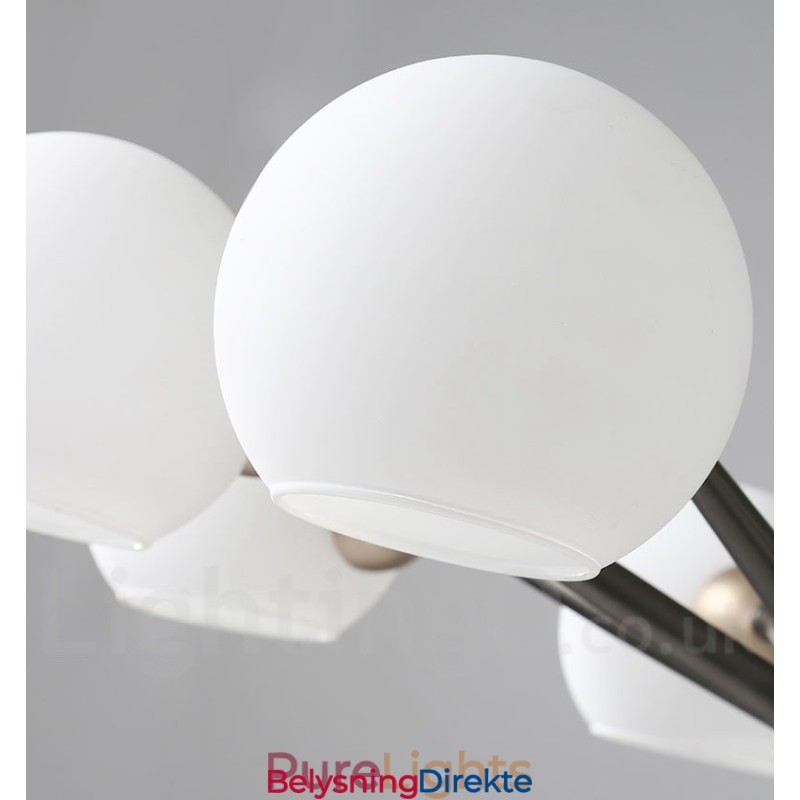 Retro Vintage Magic Bean Rustikk Lysekrone Med Flerfargede Glasskjermer