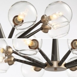 Retro Vintage Magic Bean Rustikk Lysekrone Med Flerfargede Glasskjermer