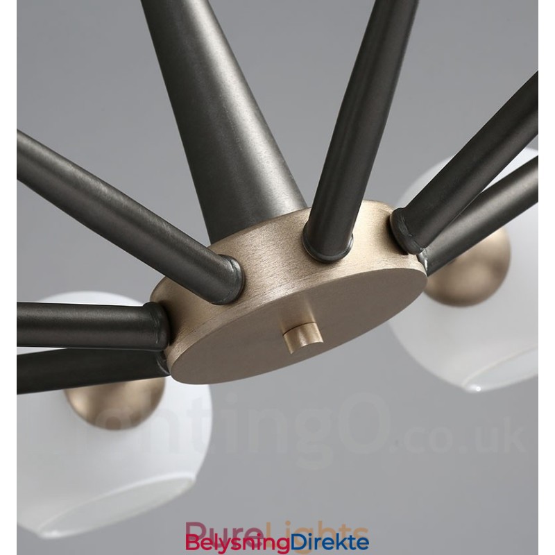 Retro Vintage Magic Bean Rustikk Lysekrone Med Flerfargede Glasskjermer