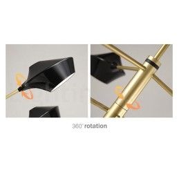 Moderne, Samtidskunstnerisk Rørlysekrone Med Hvite, Svarte Akrylskjermer