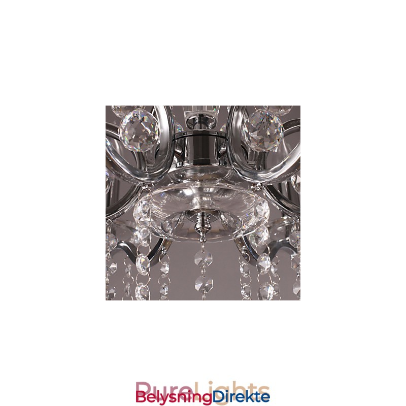 Krom Elegant Krystalllysekrone
