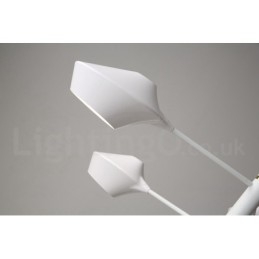 Moderne, Samtidskunstnerisk Rørlysekrone Med Hvite, Svarte Akrylskjermer