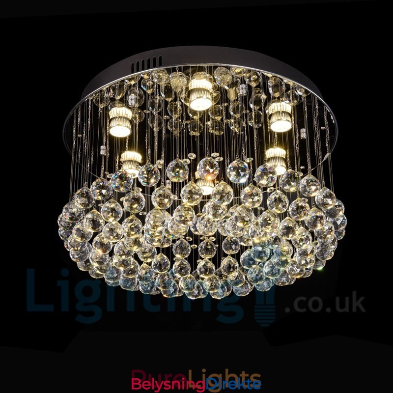 Moderne K9 Krystall Rund Innfelt Taklampe