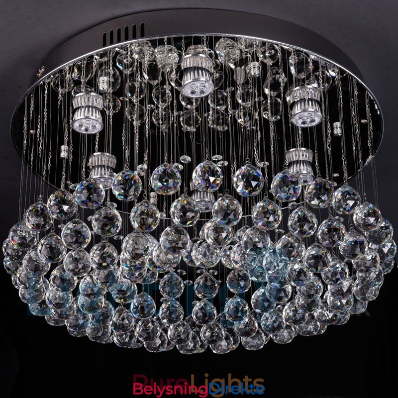 Moderne K9 Krystall Rund Innfelt Taklampe