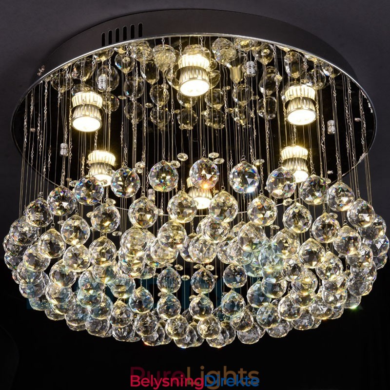 Moderne K9 Krystall Rund Innfelt Taklampe