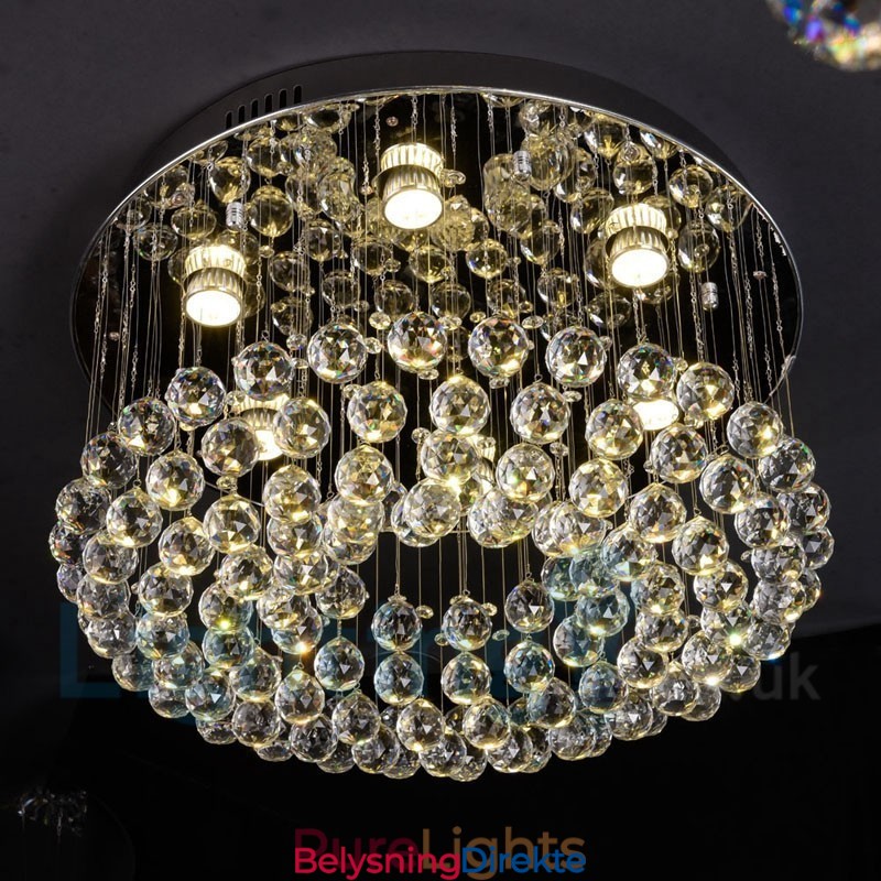 Moderne K9 Krystall Rund Innfelt Taklampe