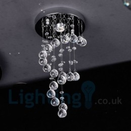 1 Lys Moderne K9 Krystall Rund Innfelt Taklampe