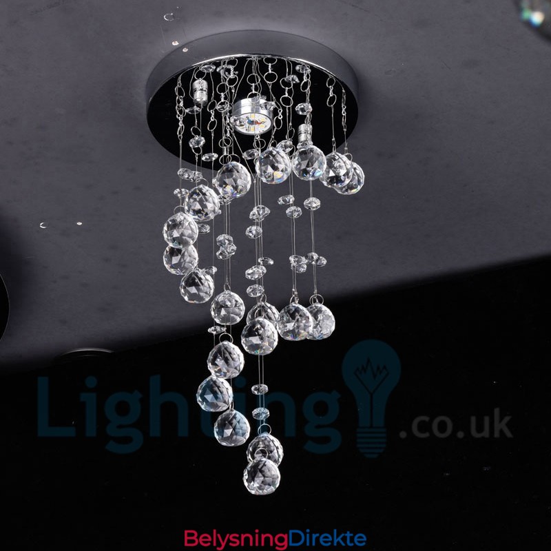 1 Lys Moderne K9 Krystall Rund Innfelt Taklampe