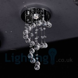 1 Lys Moderne K9 Krystall Rund Innfelt Taklampe