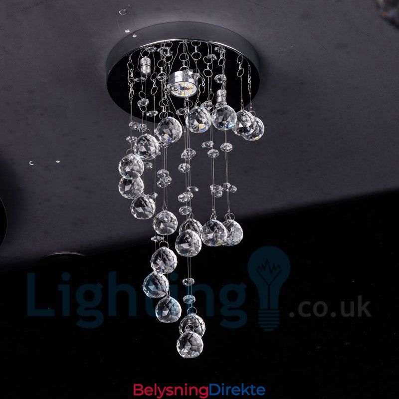 1 Lys Moderne K9 Krystall Rund Innfelt Taklampe