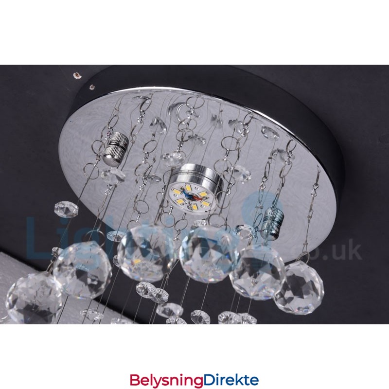 1 Lys Moderne K9 Krystall Rund Innfelt Taklampe