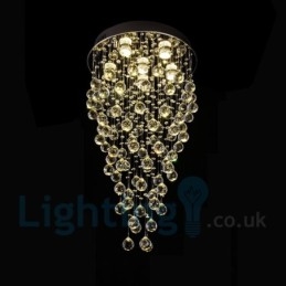 6 Lys Moderne K9 Krystall Rund Innfelt Taklampe