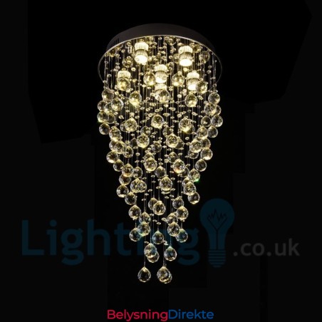 6 Lys Moderne K9 Krystall Rund Innfelt Taklampe