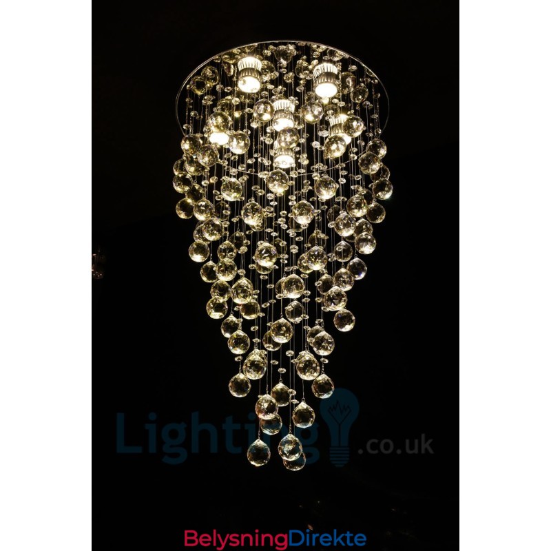 6 Lys Moderne K9 Krystall Rund Innfelt Taklampe