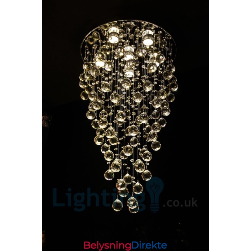 6 Lys Moderne K9 Krystall Rund Innfelt Taklampe