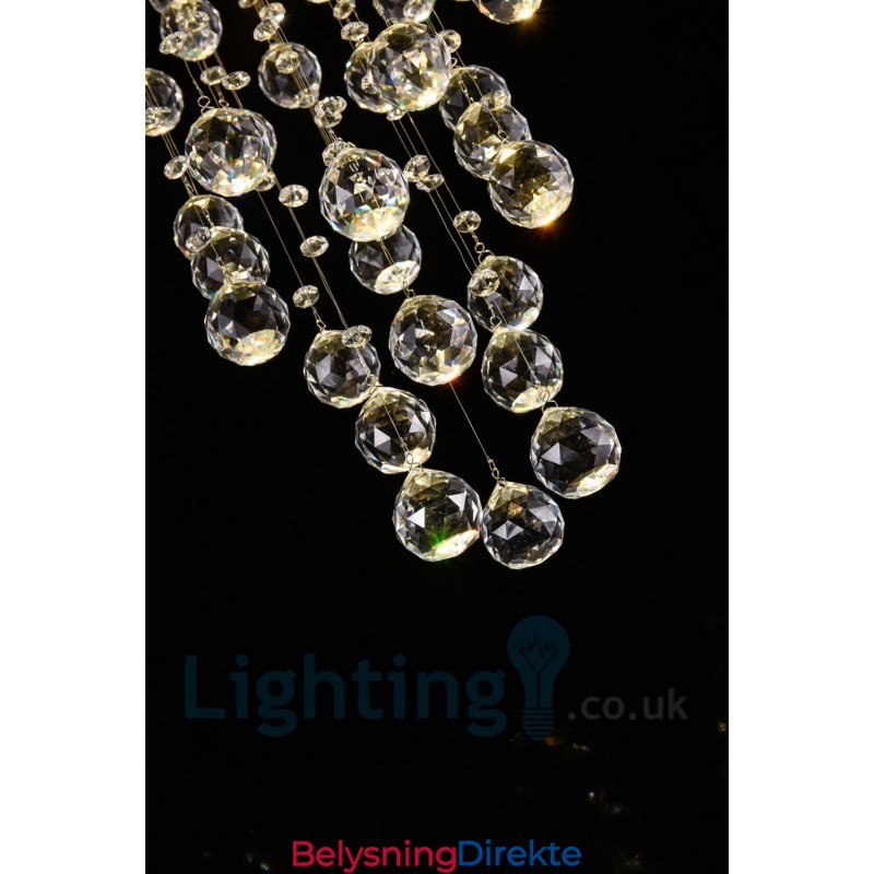 6 Lys Moderne K9 Krystall Rund Innfelt Taklampe