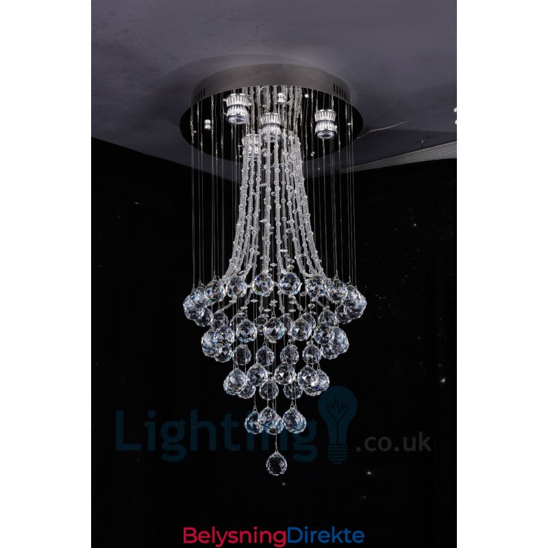 4 Lys Moderne K9 Krystall Rund Innfelt Taklampe