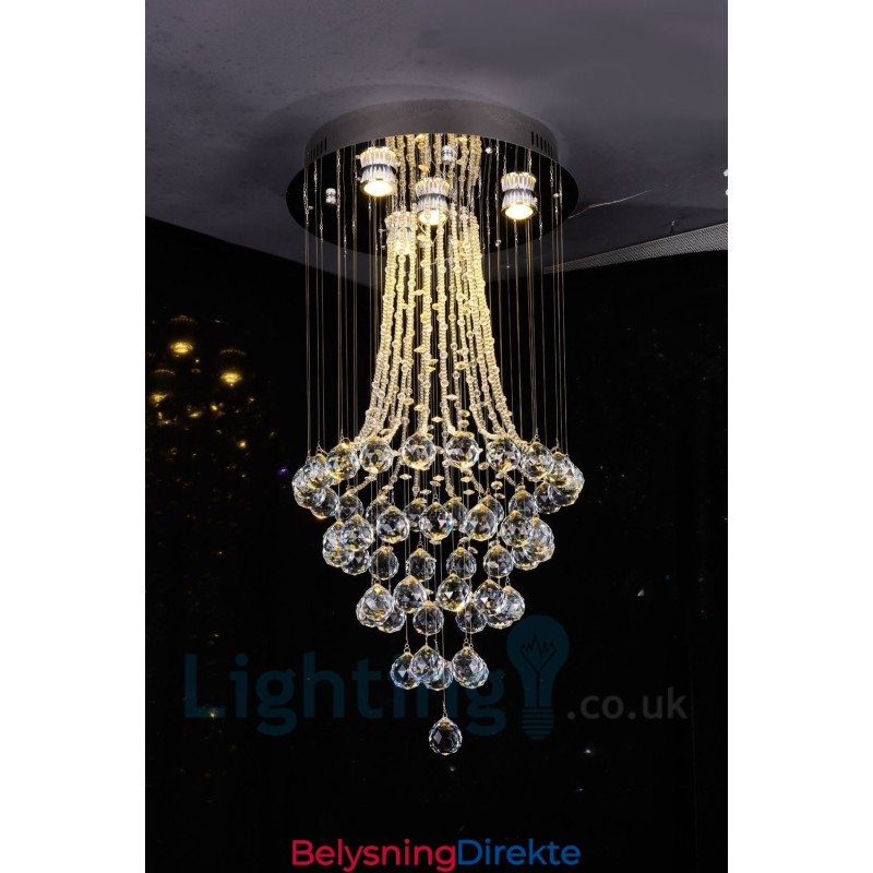 4 Lys Moderne K9 Krystall Rund Innfelt Taklampe