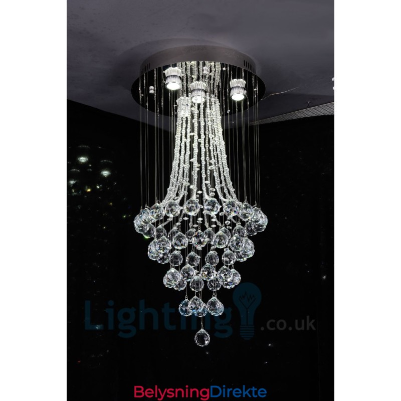 4 Lys Moderne K9 Krystall Rund Innfelt Taklampe