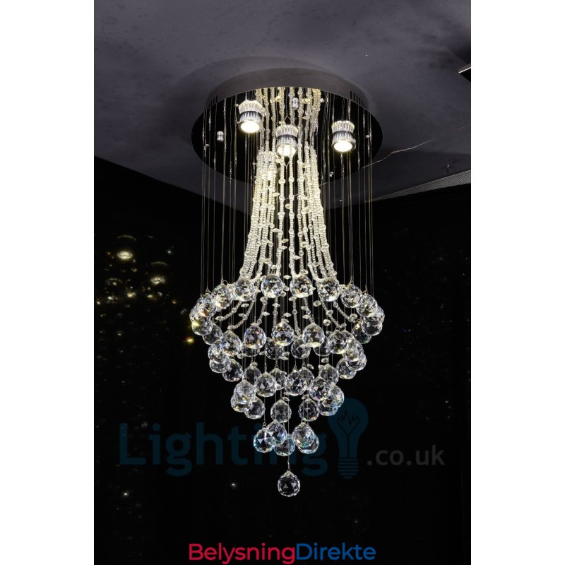 4 Lys Moderne K9 Krystall Rund Innfelt Taklampe
