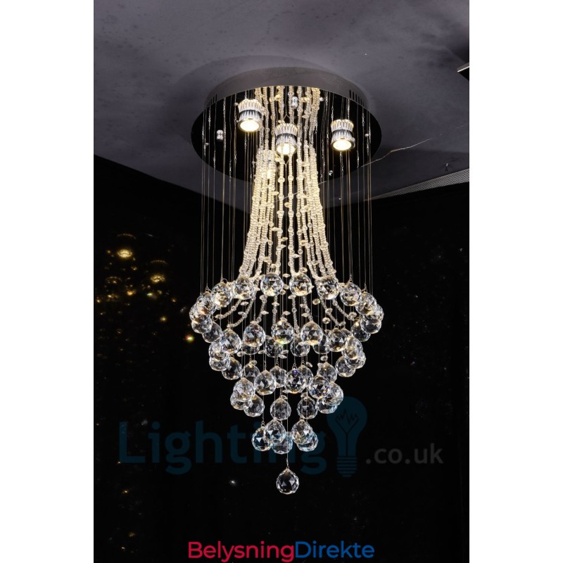 4 Lys Moderne K9 Krystall Rund Innfelt Taklampe