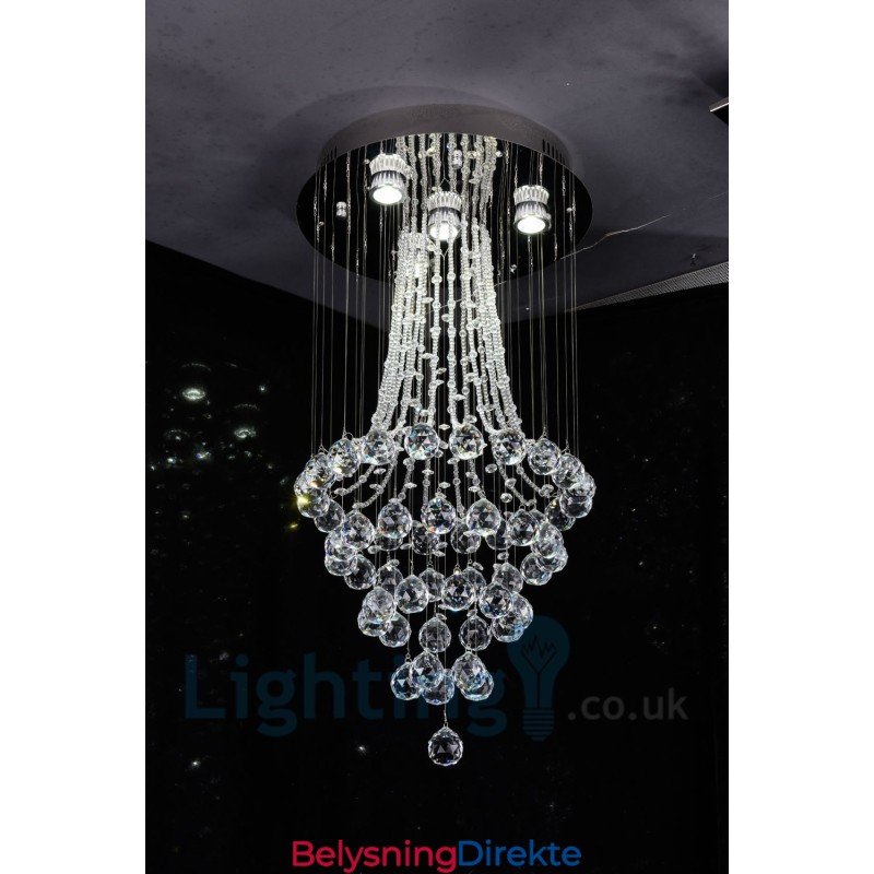 4 Lys Moderne K9 Krystall Rund Innfelt Taklampe