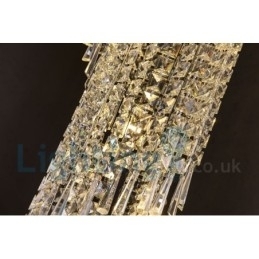 4 X Gu10 + 8 X G4 150 Cm Lang Krystalldråpelampe Moderne K9 Krystallrund Innfelt Taklampe