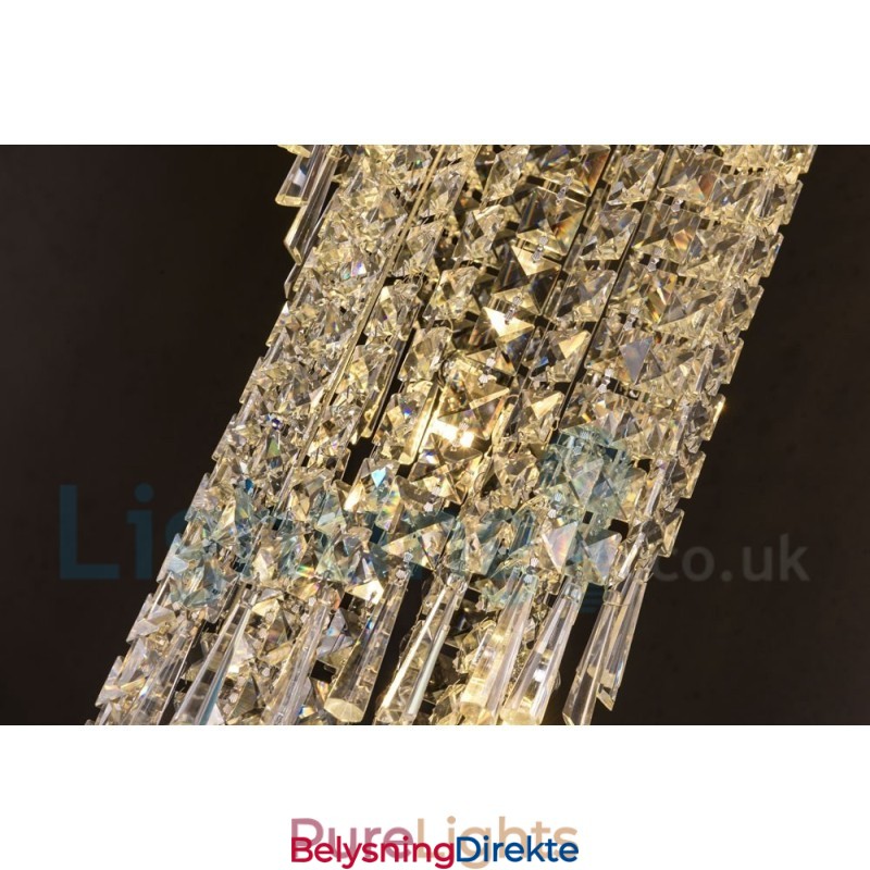 4 X Gu10 + 8 X G4 150 Cm Lang Krystalldråpelampe Moderne K9 Krystallrund Innfelt Taklampe